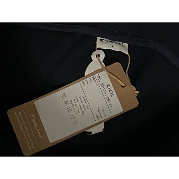 OGL Cashsoft Wool Like Flared Maxi Skirt Sz Large Womens Navy Blue - Picture 16 of 16